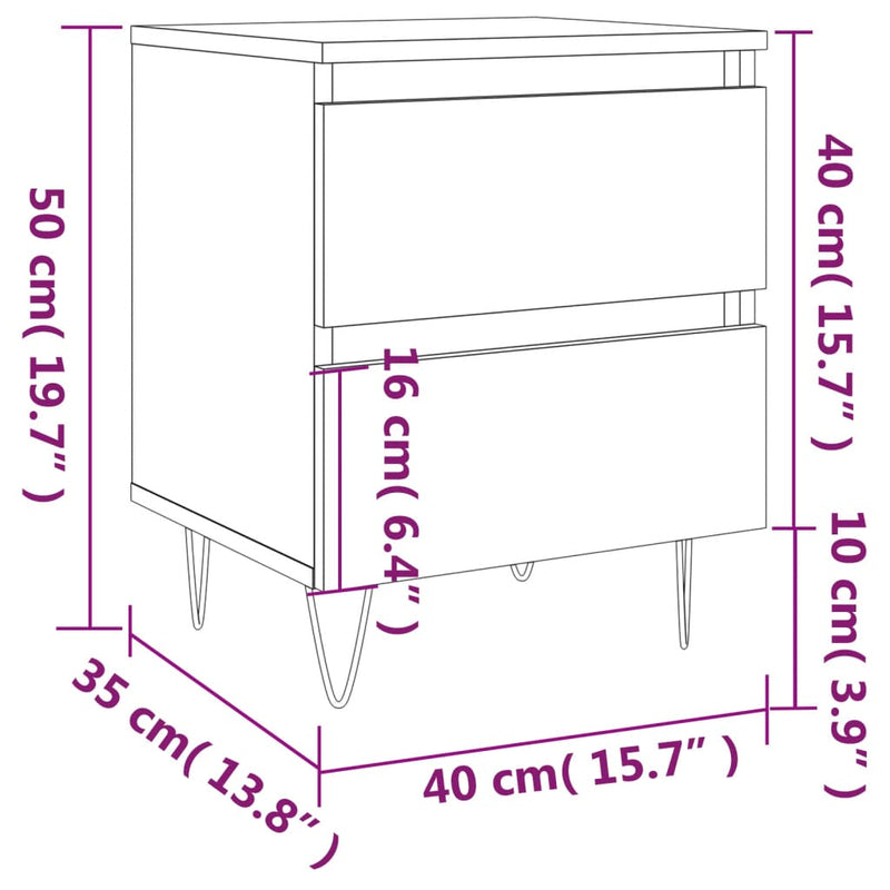 vidaXL betonszürke szerelt fa éjjeliszekrény 40x35x50 cm