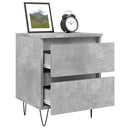 vidaXL 2 db betonszürke szerelt fa éjjeliszekrény 40 x 35 x 50 cm