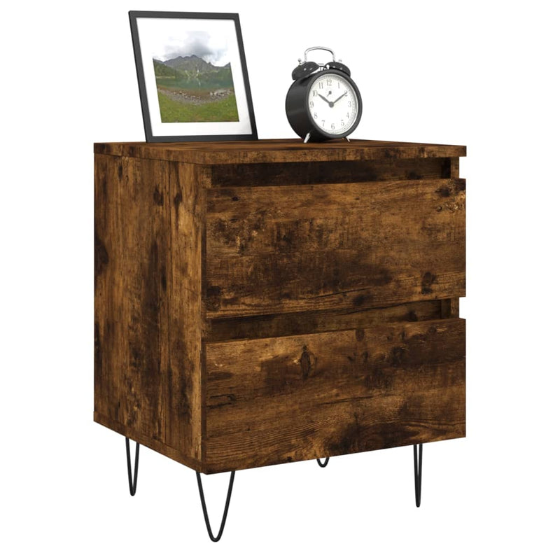vidaXL 2 db füstös tölgy színű éjjeliszekrény 40 x 35 x 50 cm