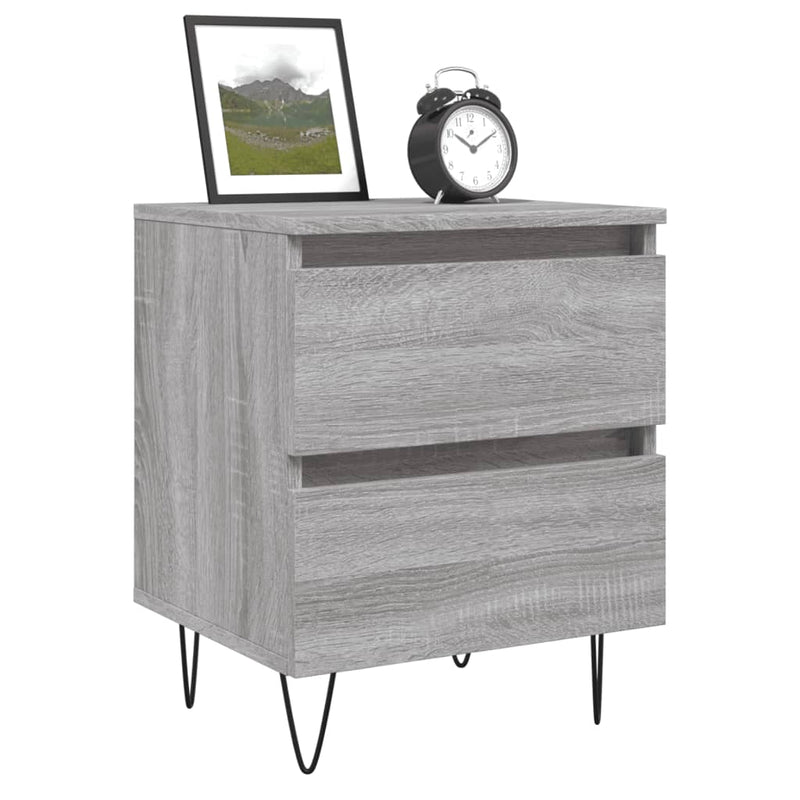 vidaXL szürke sonoma színű szerelt fa éjjeliszekrény 40 x 35 x 50 cm