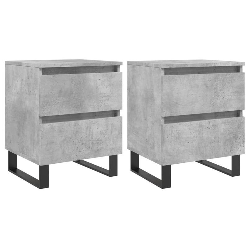 vidaXL 2 db betonszürke szerelt fa éjjeliszekrény 40 x 35 x 50 cm
