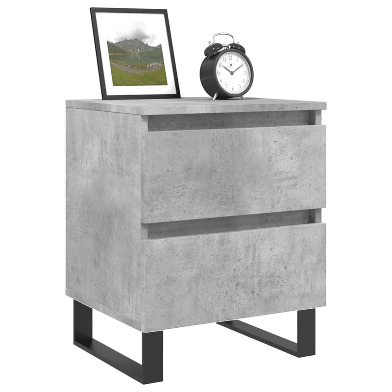 vidaXL 2 db betonszürke szerelt fa éjjeliszekrény 40 x 35 x 50 cm