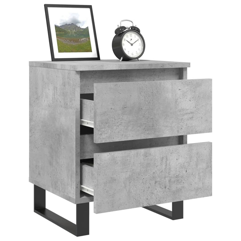 vidaXL 2 db betonszürke szerelt fa éjjeliszekrény 40 x 35 x 50 cm