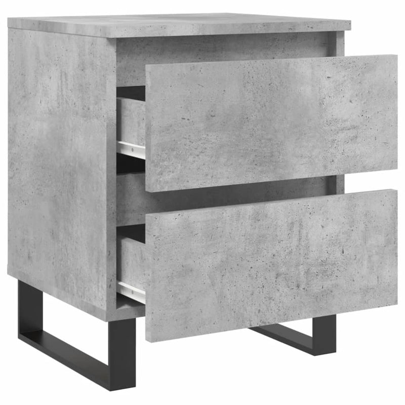 vidaXL 2 db betonszürke szerelt fa éjjeliszekrény 40 x 35 x 50 cm