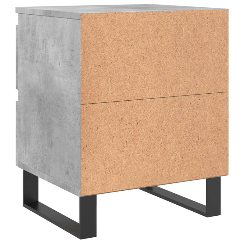 vidaXL 2 db betonszürke szerelt fa éjjeliszekrény 40 x 35 x 50 cm