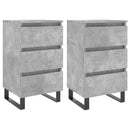 vidaXL 2 db betonszürke szerelt fa éjjeliszekrény 40x35x69 cm