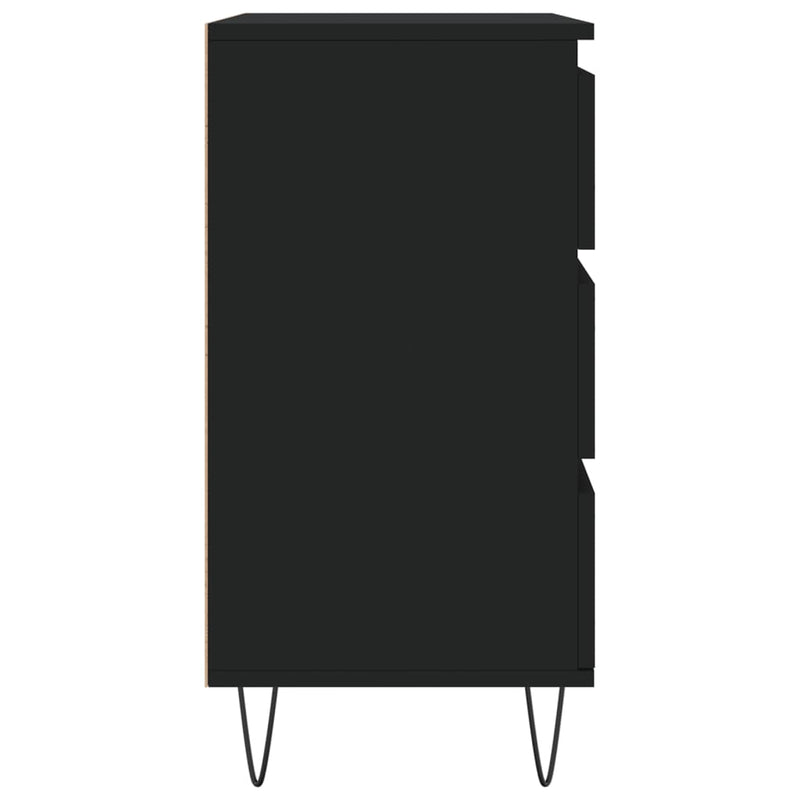 vidaXL fekete szerelt fa tálalószekrény 60 x 35 x70 cm