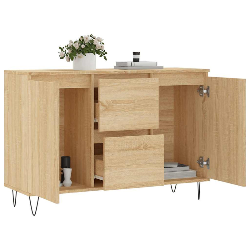 vidaXL sonoma tölgy színű szerelt fa tálalószekrény 101,5 x 35 x 70 cm