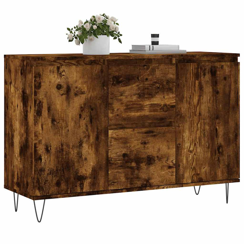 vidaXL füstös tölgy színű szerelt fa tálalószekrény 101,5 x 35 x 70 cm