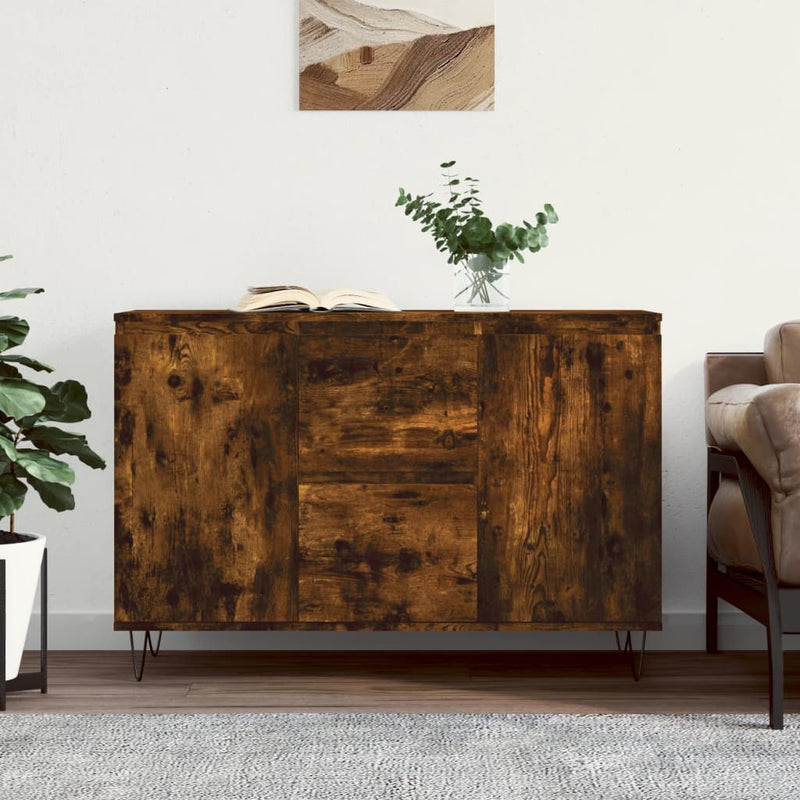 vidaXL füstös tölgy színű szerelt fa tálalószekrény 101,5 x 35 x 70 cm