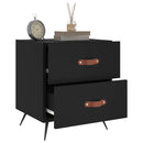 vidaXL 2 db fekete szerelt fa és vas éjjeliszekrény 40 x 35 x 47,5 cm