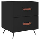 vidaXL 2 db fekete szerelt fa és vas éjjeliszekrény 40 x 35 x 47,5 cm