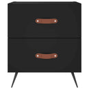 vidaXL 2 db fekete szerelt fa és vas éjjeliszekrény 40 x 35 x 47,5 cm