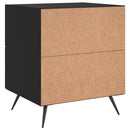 vidaXL 2 db fekete szerelt fa és vas éjjeliszekrény 40 x 35 x 47,5 cm
