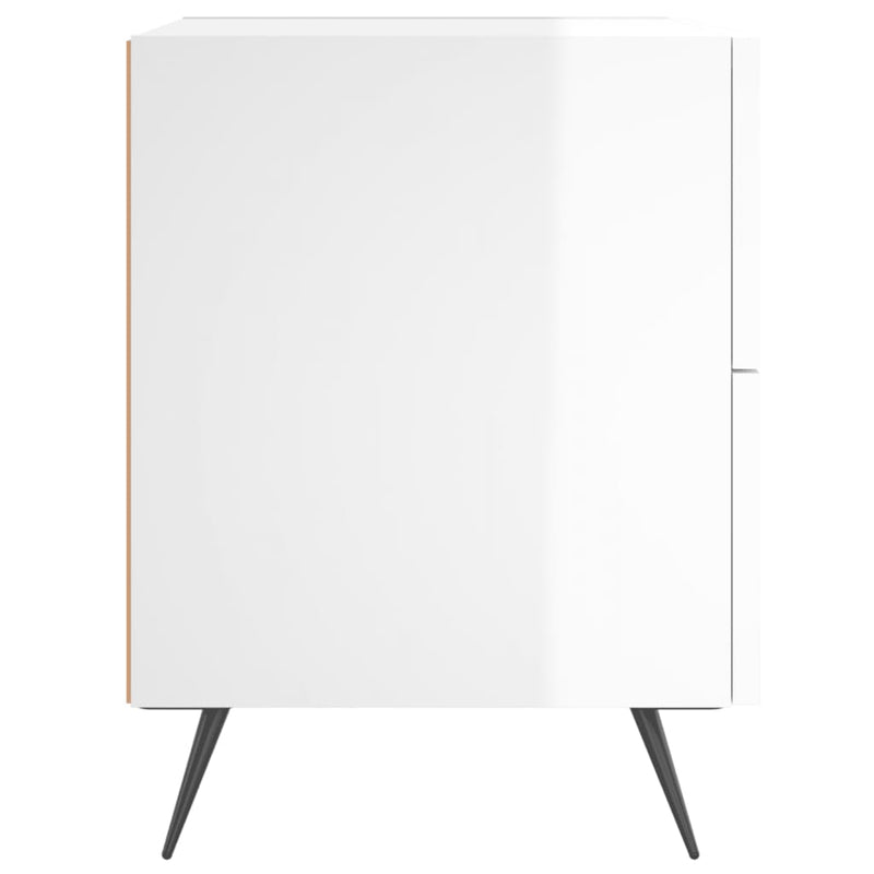 vidaXL 2 db magasfényű fehér szerelt fa éjjeliszekrény 40x35x47,5 cm