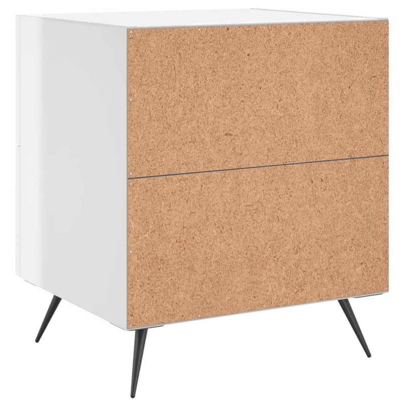 vidaXL 2 db magasfényű fehér szerelt fa éjjeliszekrény 40x35x47,5 cm