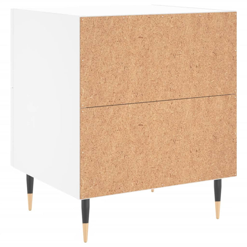 vidaXL 2 db fehér szerelt fa éjjeliszekrény 40 x 35 x 47,5 cm