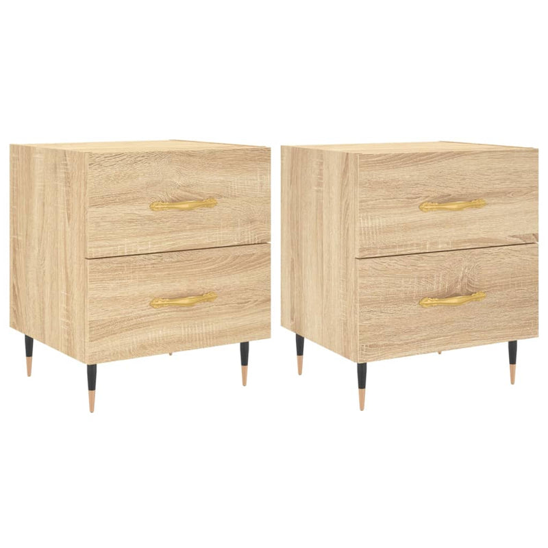vidaXL 2 db sonoma tölgy színű szerelt fa éjjeliszekrény 40x35x47,5 cm