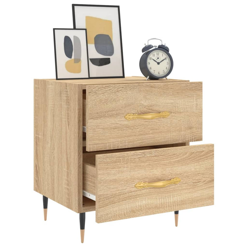 vidaXL 2 db sonoma tölgy színű szerelt fa éjjeliszekrény 40x35x47,5 cm