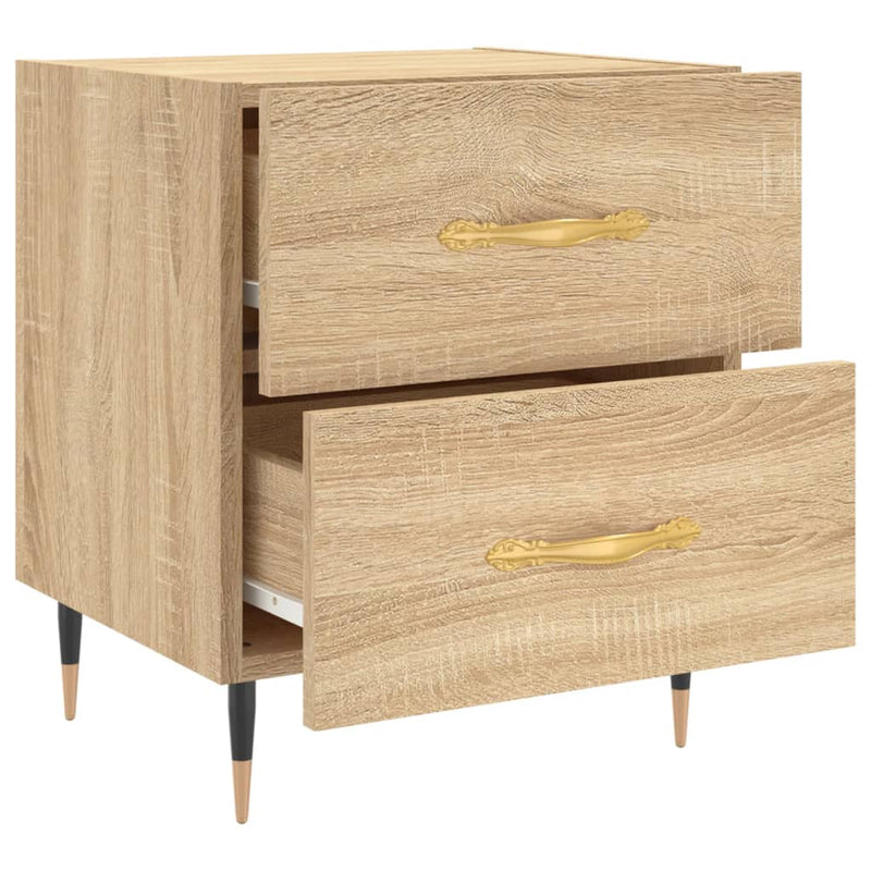 vidaXL 2 db sonoma tölgy színű szerelt fa éjjeliszekrény 40x35x47,5 cm