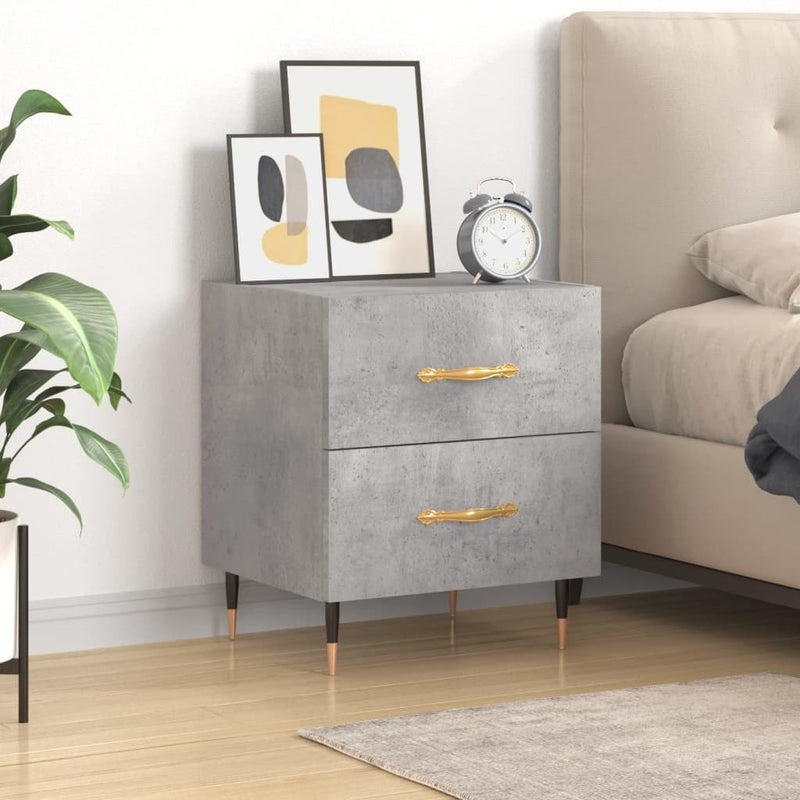 vidaXL betonszürke szerelt fa éjjeliszekrény 40 x 35 x 47,5 cm