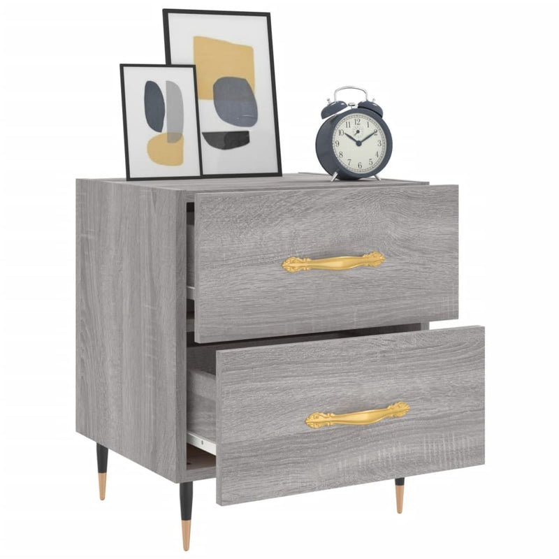 vidaXL 2 db szürke sonoma színű szerelt fa éjjeliszekrény 40x35x47,5cm