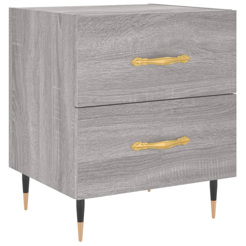vidaXL 2 db szürke sonoma színű szerelt fa éjjeliszekrény 40x35x47,5cm