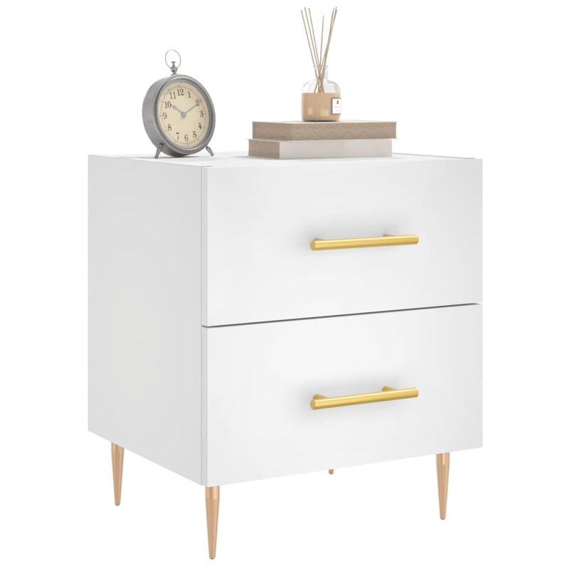 vidaXL 2 db fehér szerelt fa éjjeliszekrény 40 x 35 x 47,5 cm
