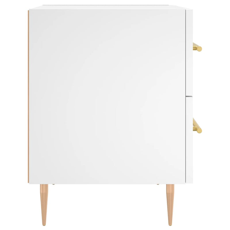 vidaXL 2 db fehér szerelt fa éjjeliszekrény 40 x 35 x 47,5 cm