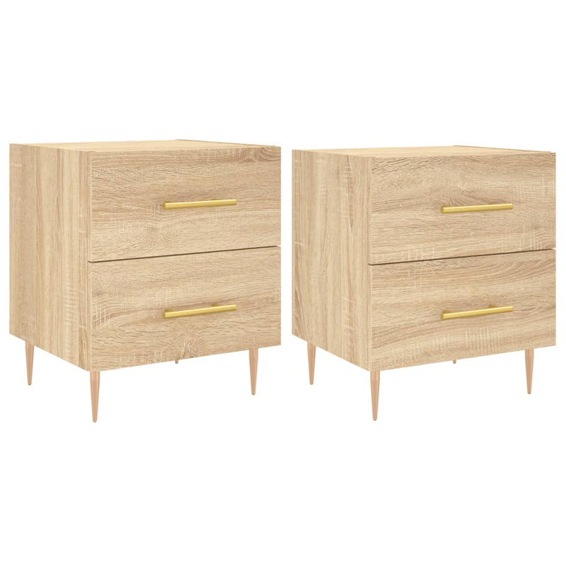 vidaXL 2 db sonoma tölgy színű szerelt fa éjjeliszekrény 40x35x47,5 cm
