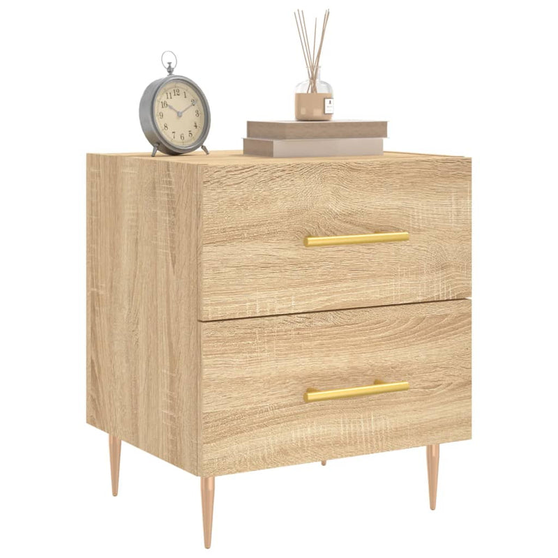 vidaXL 2 db sonoma tölgy színű szerelt fa éjjeliszekrény 40x35x47,5 cm