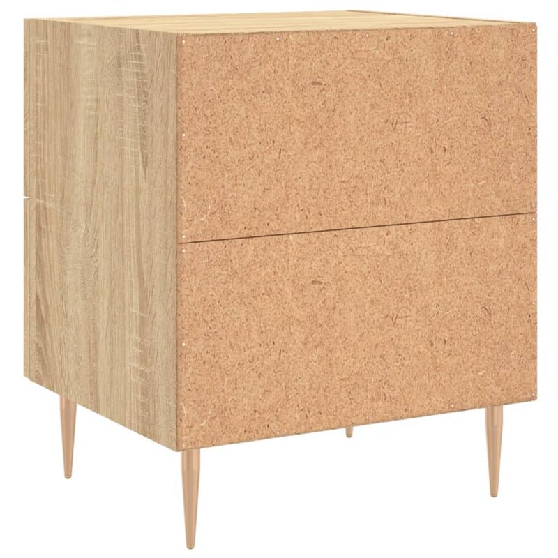 vidaXL 2 db sonoma tölgy színű szerelt fa éjjeliszekrény 40x35x47,5 cm