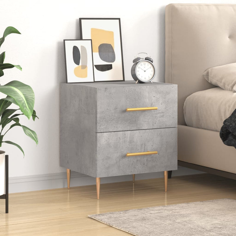 vidaXL betonszürke szerelt fa éjjeliszekrény 40 x 35 x 47,5 cm