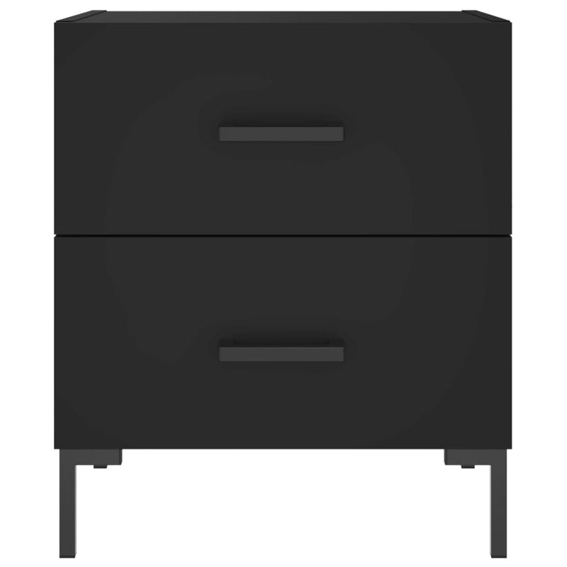 vidaXL 2 db fekete szerelt fa és vas éjjeliszekrény 40 x 35 x 47,5 cm