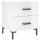 vidaXL 2 db magasfényű fehér szerelt fa éjjeliszekrény 40x35x47,5 cm