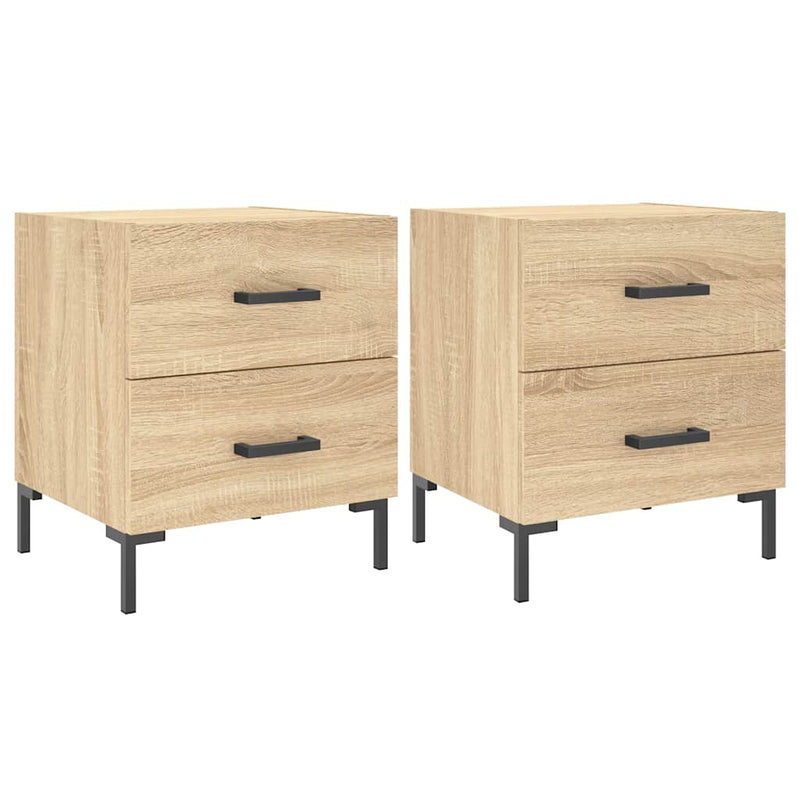 vidaXL 2 db sonoma tölgy színű szerelt fa éjjeliszekrény 40x35x47,5 cm
