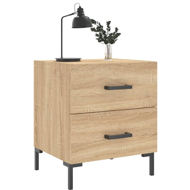 vidaXL 2 db sonoma tölgy színű szerelt fa éjjeliszekrény 40x35x47,5 cm