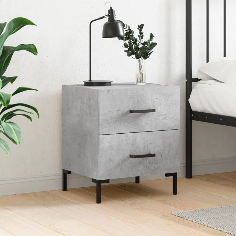 vidaXL betonszürke szerelt fa éjjeliszekrény 40 x 35 x 47,5 cm