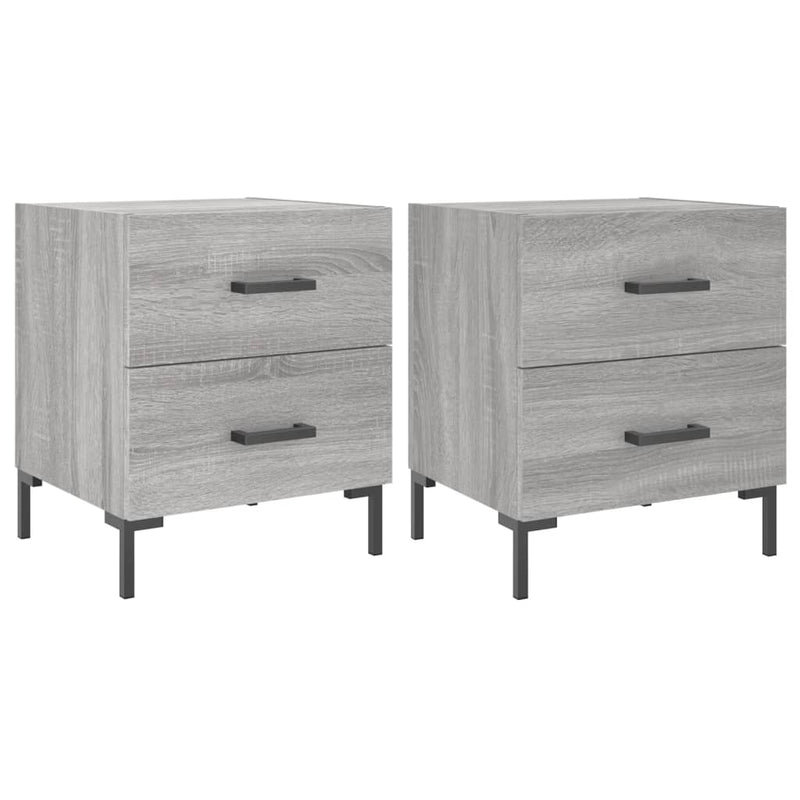 vidaXL 2 db szürke sonoma színű szerelt fa éjjeliszekrény 40x35x47,5cm