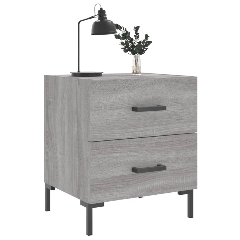 vidaXL 2 db szürke sonoma színű szerelt fa éjjeliszekrény 40x35x47,5cm
