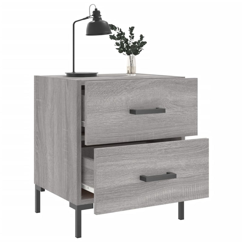 vidaXL 2 db szürke sonoma színű szerelt fa éjjeliszekrény 40x35x47,5cm