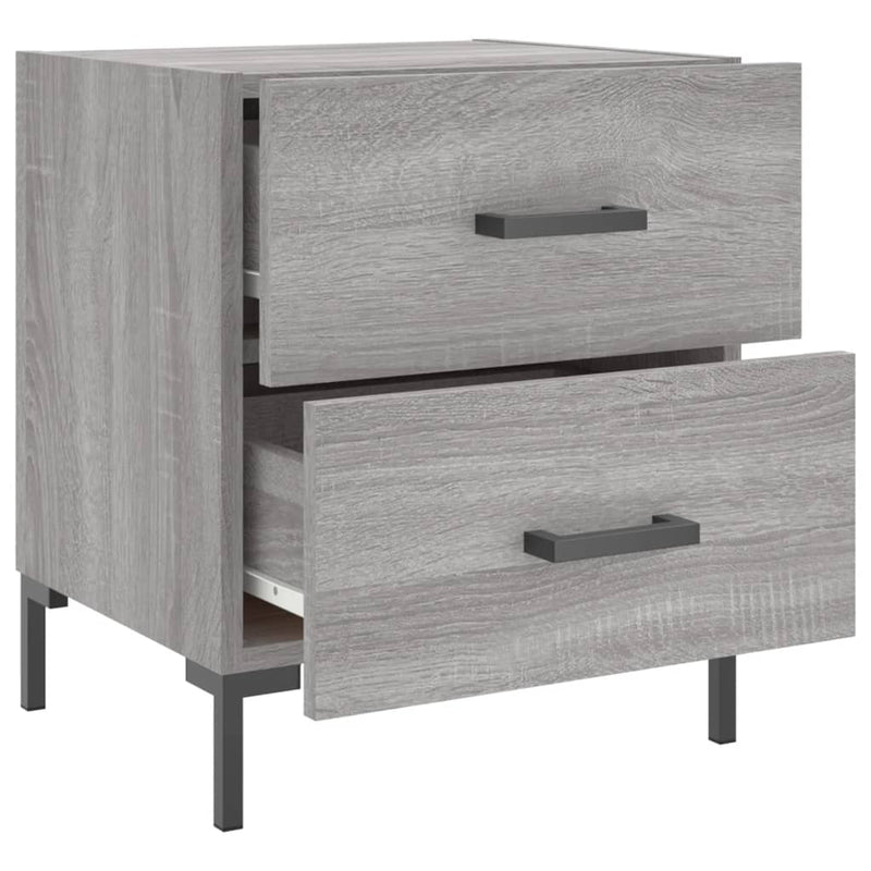 vidaXL 2 db szürke sonoma színű szerelt fa éjjeliszekrény 40x35x47,5cm