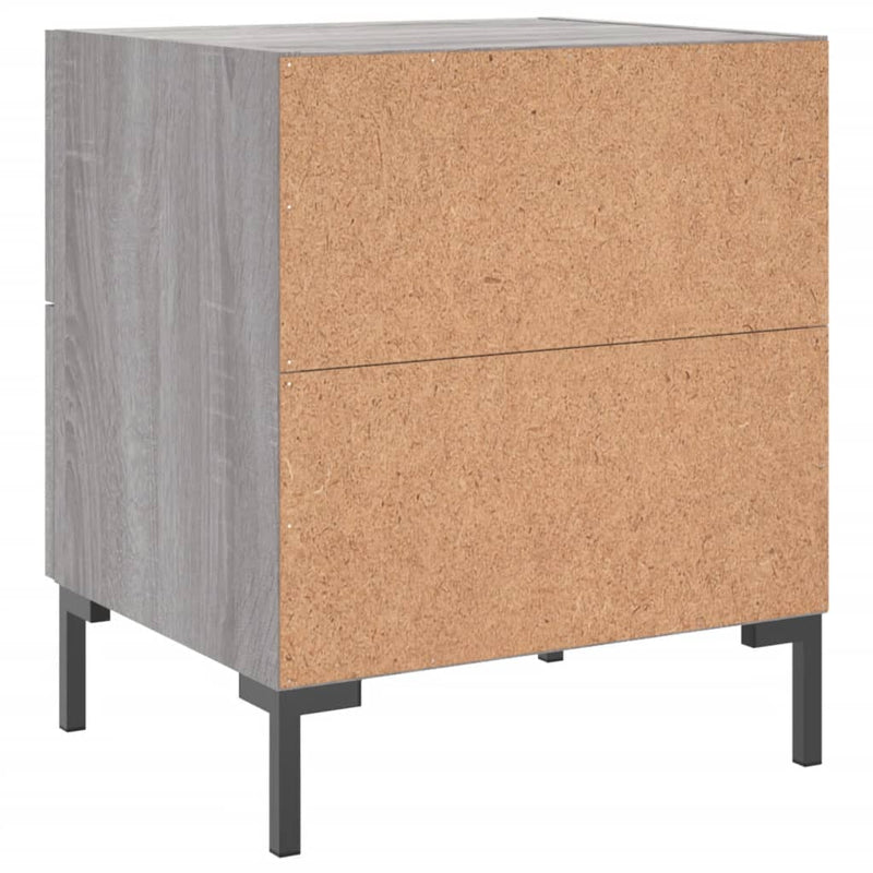 vidaXL 2 db szürke sonoma színű szerelt fa éjjeliszekrény 40x35x47,5cm