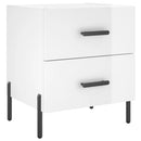 vidaXL 2 db magasfényű fehér szerelt fa éjjeliszekrény 40x35x47,5 cm