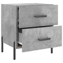 vidaXL 2 db betonszürke szerelt fa éjjeliszekrény 40 x 35 x 47,5 cm