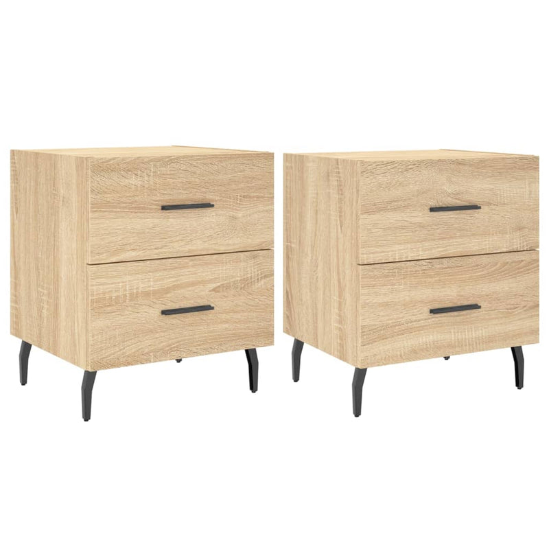 vidaXL 2 db sonoma tölgy színű szerelt fa éjjeliszekrény 40x35x47,5 cm