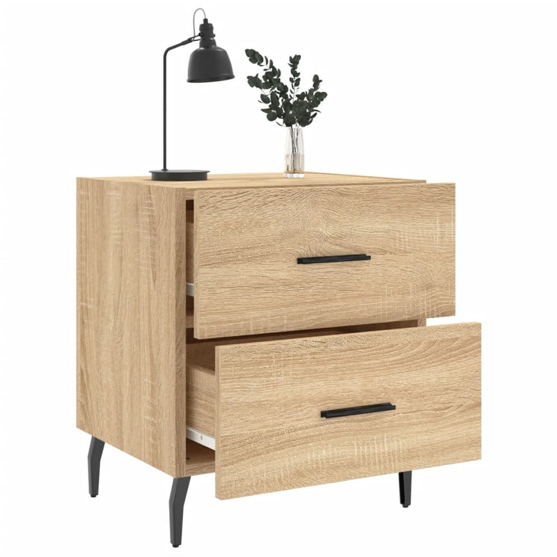 vidaXL 2 db sonoma tölgy színű szerelt fa éjjeliszekrény 40x35x47,5 cm