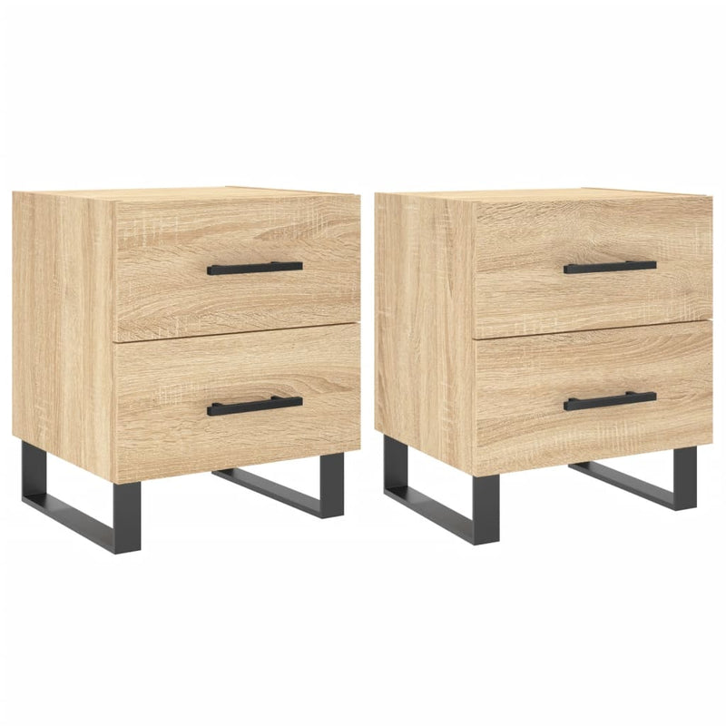 vidaXL 2 db sonoma tölgy színű szerelt fa éjjeliszekrény 40x35x47,5 cm