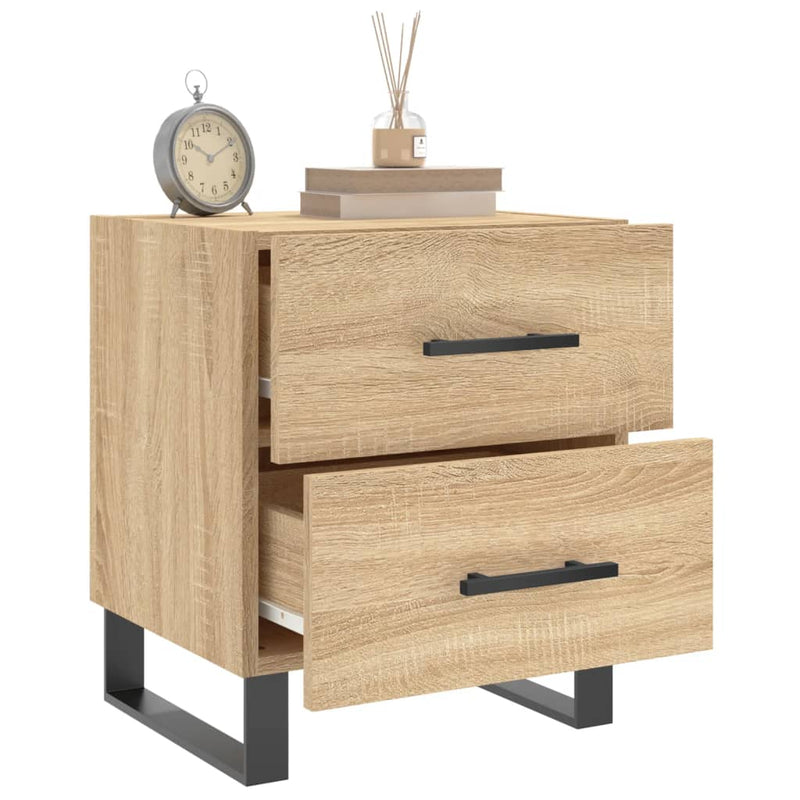 vidaXL 2 db sonoma tölgy színű szerelt fa éjjeliszekrény 40x35x47,5 cm