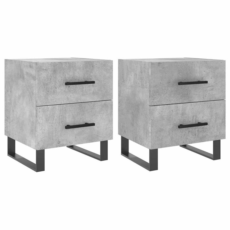 vidaXL 2 db betonszürke szerelt fa éjjeliszekrény 40 x 35 x 47,5 cm